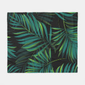 Green tropical palm leaves. Seamless pattern graph Fleecedecke (Vorderseite (Horizontal))