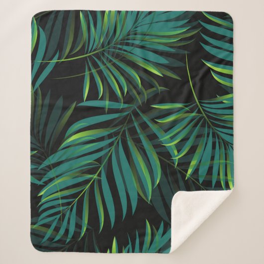 Green tropical palm leaves. Seamless pattern graph Sherpadecke (Vorderseite)