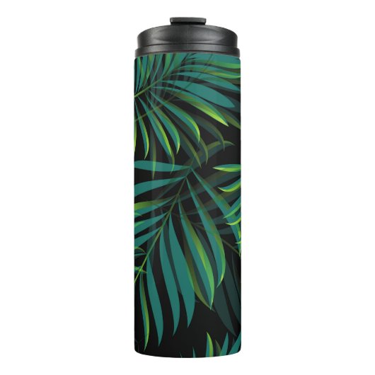 Green tropical palm leaves. Seamless pattern graph Thermosbecher (Vorderseite)
