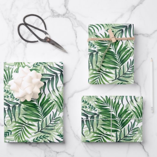 Green Tropical Palm & Monstera Blätter (Vorderseite)