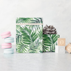 Green Tropical Palm & Monstera Blätter Geschenkpapier