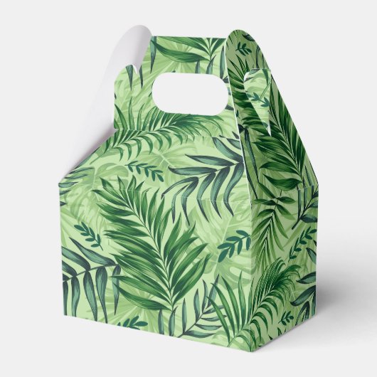Green Tropical Palm & Monstera Blätter Geschenkschachtel (Vorderseite)