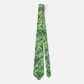 Green Tropical Palm & Monstera Blätter Krawatte (Vorderseite)