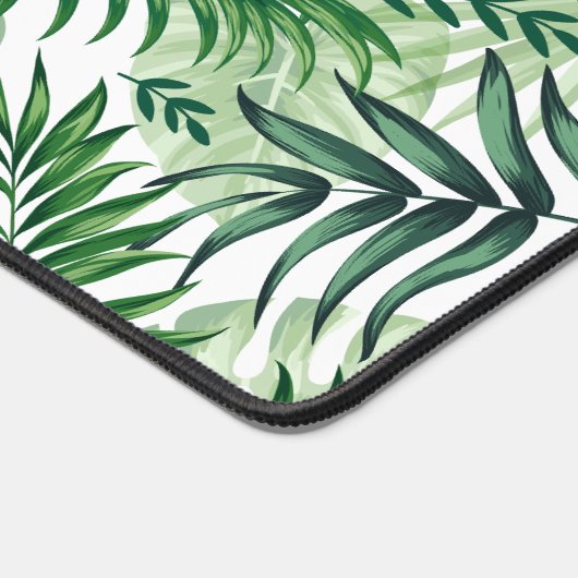 Green Tropical Palm & Monstera Blätter Schreibtischunterlage (Ecke)