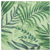 Green Tropical Palm & Monstera Blätter Stoff (Nahaufnahme)