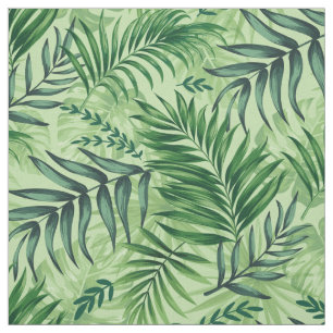 Green Tropical Palm & Monstera Blätter Stoff