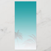 Green Tropical Palm Tree Beach Hochzeit Menükarte (Rückseite)