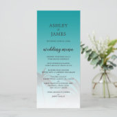 Green Tropical Palm Tree Beach Hochzeit Menükarte (Stehend Vorderseite)