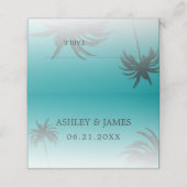 Green Tropical Palm Tree Beach Hochzeit Platzkarte (Außenseite Aufgefaltet)