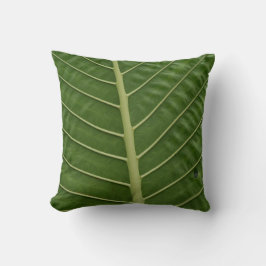 Green Tropical Rainforest Taro Leaf Veins Muster Kissen