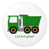 Green Truck Design Personalised Keramikknauf (Vorderseite)