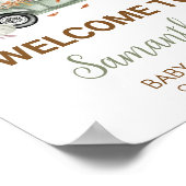 Green Truck Pumpkin Welcome Baby Dusche Poster (Ecke)