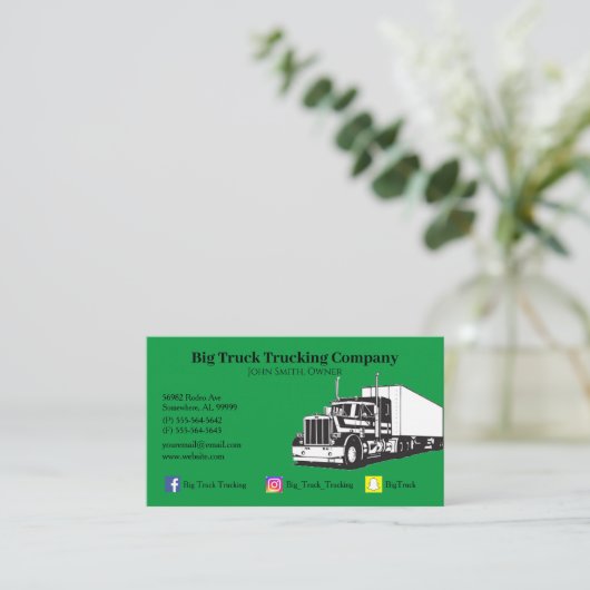Green Trucking Company Visitenkarte (Stehend Vorderseite)