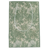Green Tulips William Morris Geschenktasche Mittlere Geschenktüte (Vorderseite)