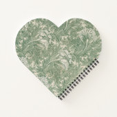 Green Tulips William Morris Spiral Notebook Notizblock (Rückseite)