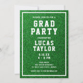 Green Turf Sports Grad Party Einladung (Vorderseite)