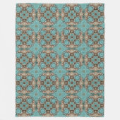 Green Türkise Brown Angesagt Bohemisch Bali Art Mo Fleecedecke (Vorderseite)
