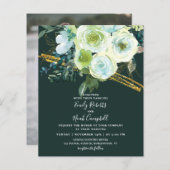 Green Turquoise Floral Gold Foto Hochzeit (Vorne/Hinten)