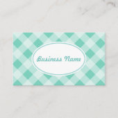 Green Turquoise Gingham Business Card Visitenkarte (Vorderseite)