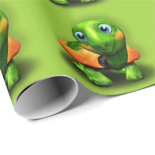 Green Turtle Baby 3D Wrapping Paper Geschenkpapier (Rolleneckpunkt)