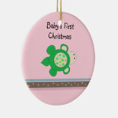 Green Turtle Baby's First Christmas Keramik Ornament (Rechts)