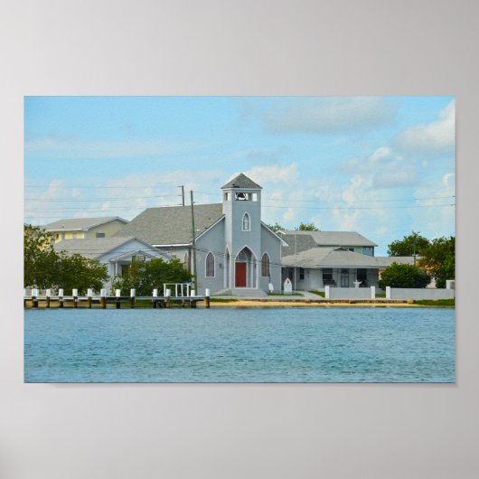 Green Turtle Cay Church, die Bahamas Poster (Vorne)
