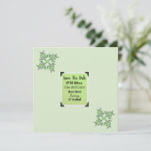 Green Turtle Dot Art Save the Date, Date (Stehend Vorderseite)