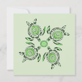 Green Turtle Dot Art Save the Date, Date (Rückseite)