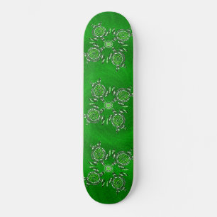 Green Turtle Dot Art, Skateboard