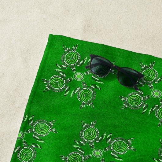 Green Turtle Dot Art, Strandtuch (Beispiel)