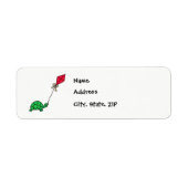 Green Turtle Flying Red Kite Address Labels (Vorne)