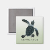 Green Turtle Hatchling Magnet (Vorderseite/Rückseite)