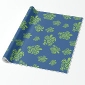 Green Turtle Pattern Geschenkpapier (Ungerollt)