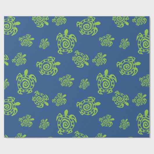 Green Turtle Pattern Geschenkpapier (Flach)
