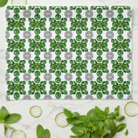 Green Turtle Pattern Geschirrtuch (Gefaltet)