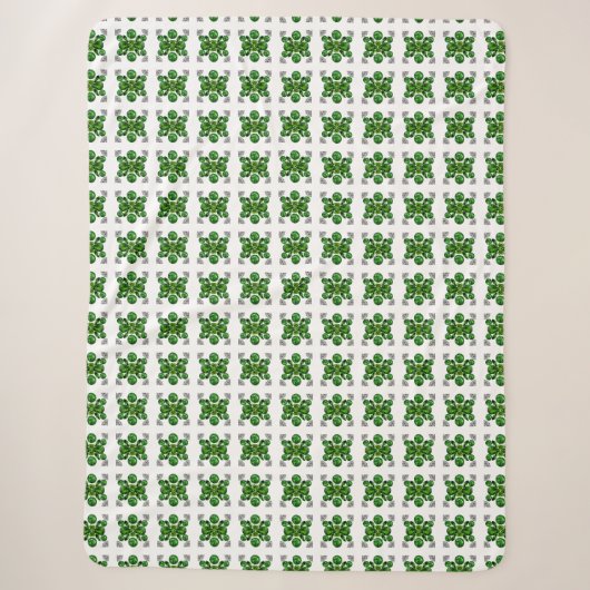 Green Turtle Pattern Sherpadecke (Vorderseite)