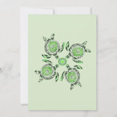 Green Turtles Dot Art Save the Date, Einladung (Rückseite)