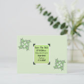 Green Turtles Dot Art Save the Date, Postkarte (Stehend Vorderseite)