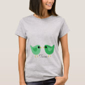 Green Twin Birds Maternity Shirt (Vorderseite)