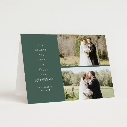 Green Two Foto Folded Wedding Danke