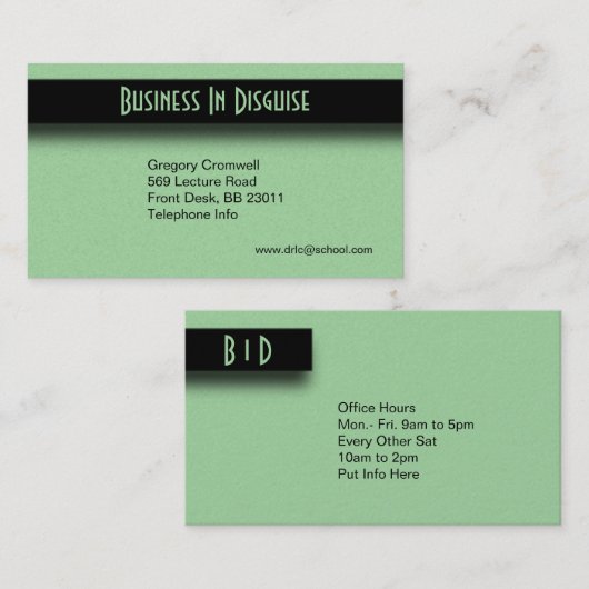 Green Two Side Business Card Visitenkarte (Vorne/Hinten)