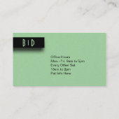 Green Two Side Business Card Visitenkarte (Rückseite)