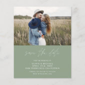 Green Typografy Save the Date Foto Flyer (Hinten)