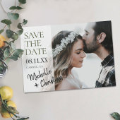 Green Typografy Save the Date Foto Magnete
