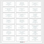 Green Typografy Wedding Guest Address Labels (Blatt)