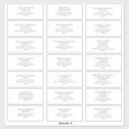 Green Typografy Wedding Guest Address Labels