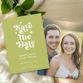 Green Typography Photo Save The Date Ankündigung