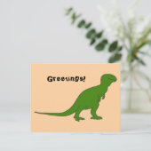 Green Tyrannosaurus Dinosaur Custom Postcards Postkarte (Stehend Vorderseite)