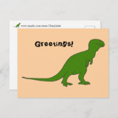Green Tyrannosaurus Dinosaur Custom Postcards Postkarte (Vorne/Hinten)