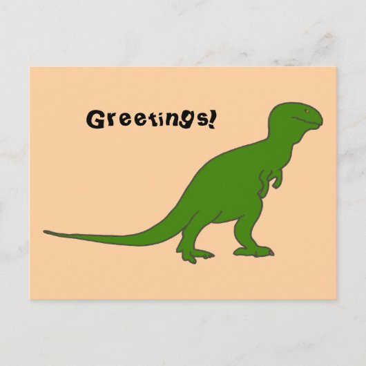 Green Tyrannosaurus Dinosaur Custom Postcards Postkarte (Vorderseite)